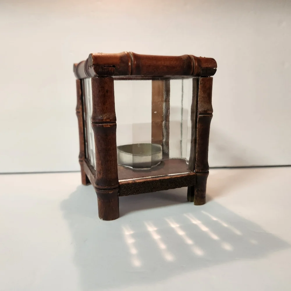 Wooden Square Tealight Holder